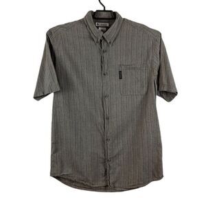 Columbia Mens XL Brown Check Short Sleeve Shirt Workwear Casual